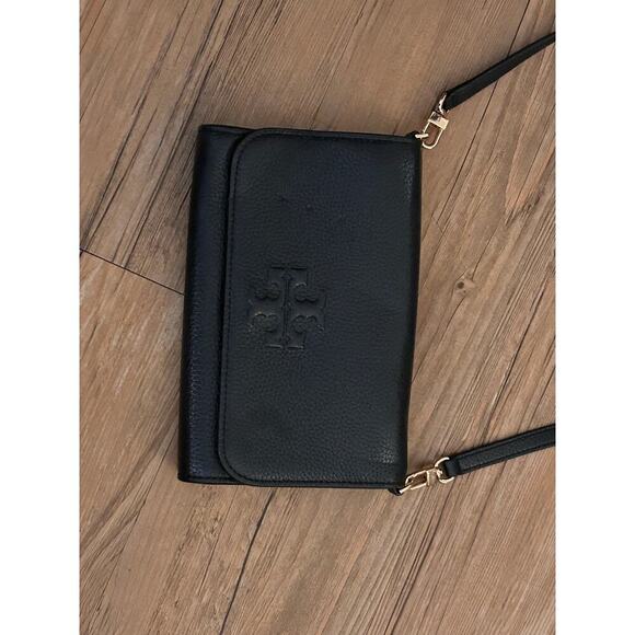 Preloved- Tory Burch Tory Burch Thea Black Crossbody Bag Wallet Clutch Purse - Picture 4 of 10